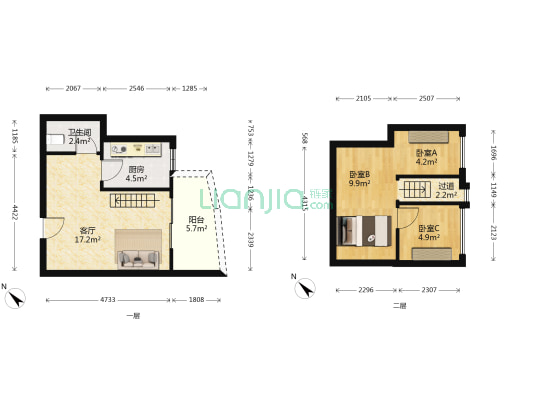 龙环世纪 3室1厅1卫 35平方