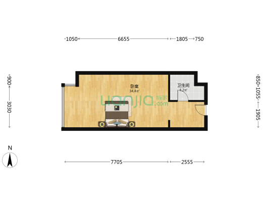 公园8090 4米8层高 大窗户 采光好 买一层带一层-户型图