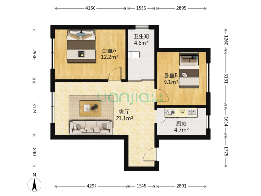 楓蘭香谷二期 2室1厅1卫 67平方