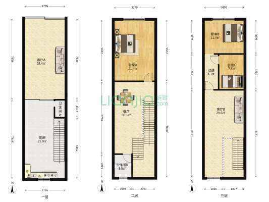 凤凰西大道78号 3室3厅2卫 182平方