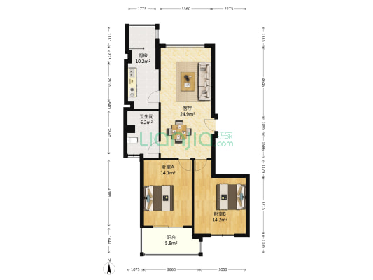 永佳苑 2室1厅1卫 96平方