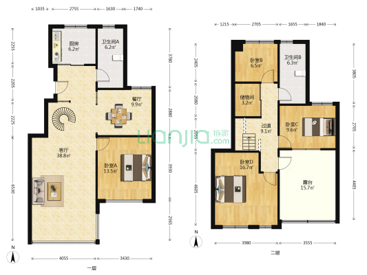 鸿玺公馆 4室2厅2卫 149平方