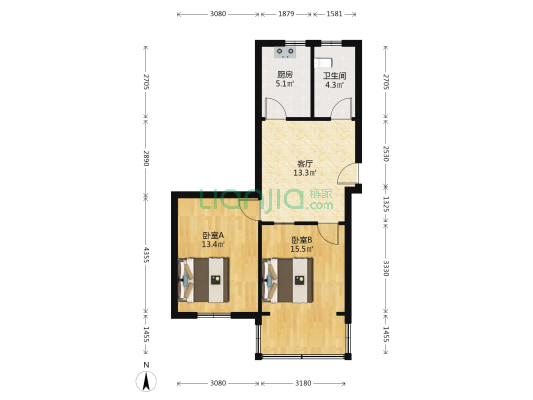 玉琳路布市 2室1厅1卫 66平方