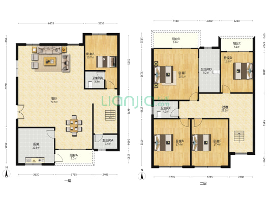 温泉山庄 5室1厅4卫 279平方