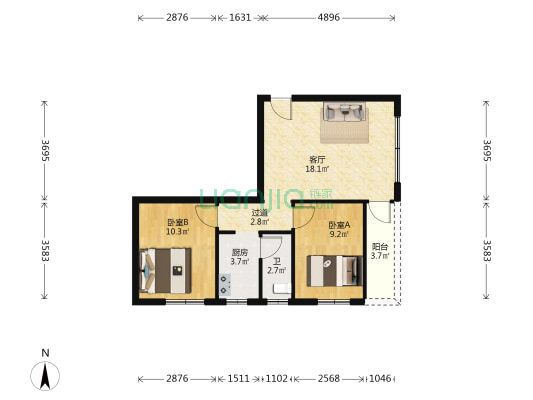 乐城三路 2室1厅1卫 70平方