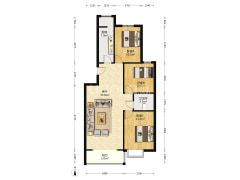 钻石商圈  出行购物便利 中间楼层 全天采光-涿州京中美居户型图