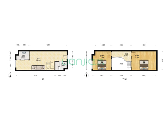 锦和广场 2室1厅1卫 50平方