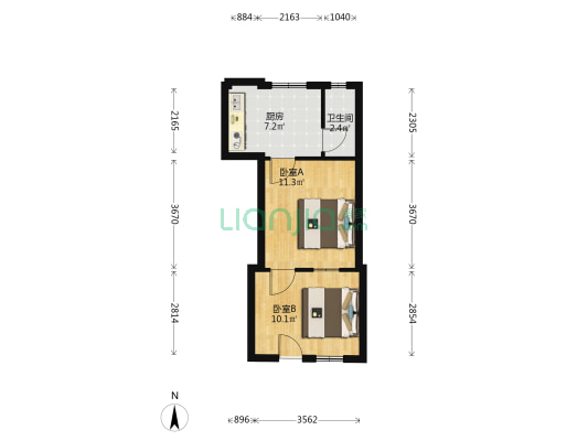 庙东街4号 2室0厅1卫 27平方