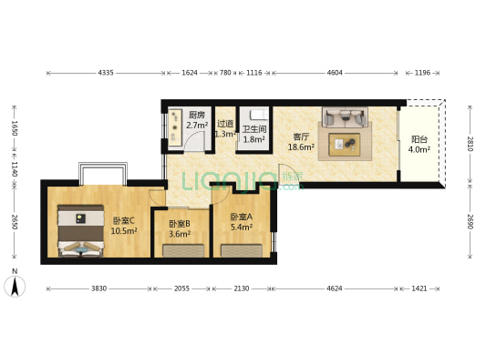 佳星楼 3室1厅1卫 75平方