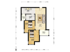 天伦湾小区，集中供暖，环境优美，交通便利二居室-涿州天伦湾一期户型图