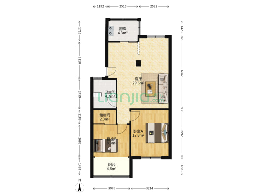 玄坛公寓 2室1厅1卫 79平方