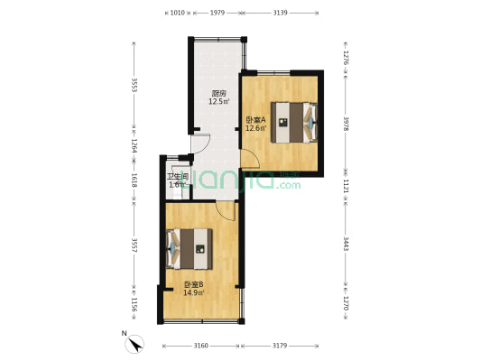 抚琴西南街1号 2室0厅1卫 50平方