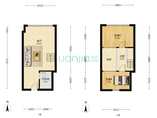 文一塘溪津门公寓 2室1厅1卫 51平方