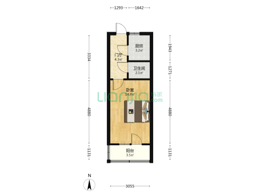 清化里 1室0厅1卫 38平方