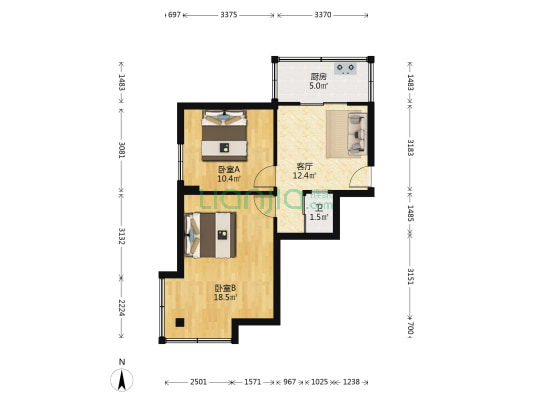 新田巷 2室1厅1卫 60平方