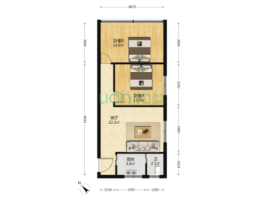 小康苑 2室1厅1卫 69平方
