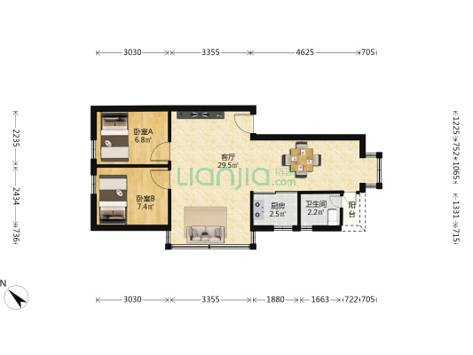 大芬桔子坑 2室1厅1卫 56平方