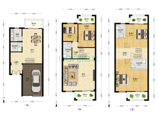翔安新城南区安置房二区 4室2厅4卫 192平方