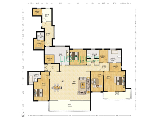 中粮天悦壹号 4室1厅4卫 271平方