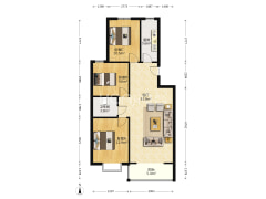 涿州开发区 钻石广场南侧 京中美居 南北通透三居室-涿州京中美居户型图