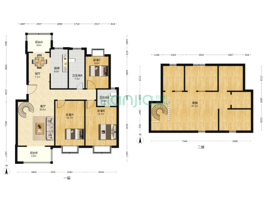 青馨园 3室2厅2卫 129平方