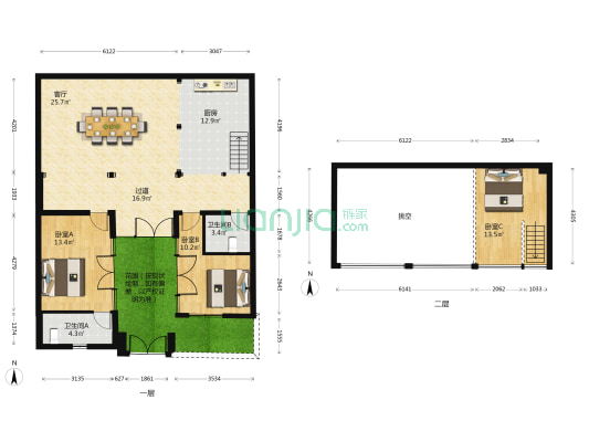 花园东巷 3室1厅2卫 130平方