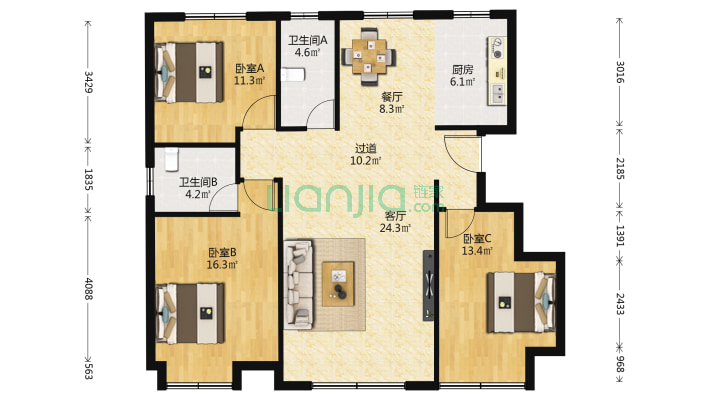 天齐·花溪地二手房实景图