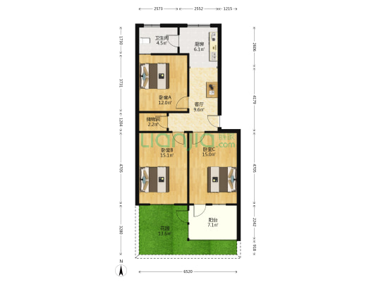 赤壁路 3室1厅1卫 82平方