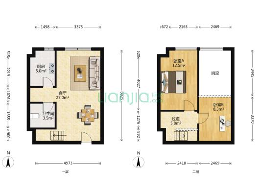 恒大城市之光 2室1厅1卫 56平方