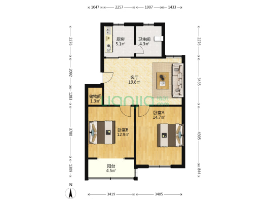 城南新村 2室1厅1卫 79平方