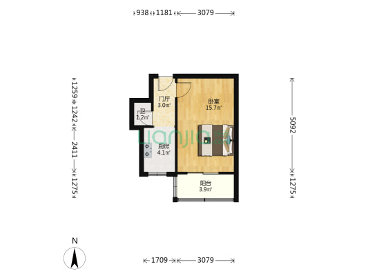 宾水道小区 1室0厅1卫 33平方