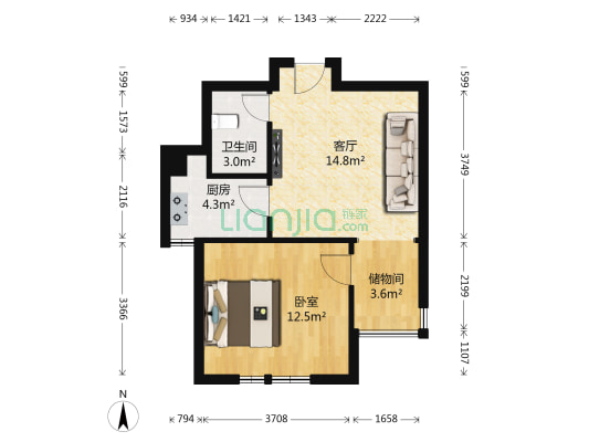 和瑞园 1室1厅1卫 52平方