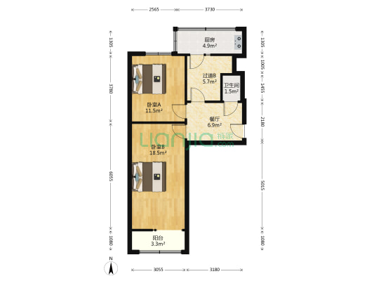 市二院家属院 2室1厅1卫 61平方