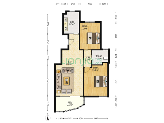 赛格特日月星苑西区 2室1厅1卫 101平方