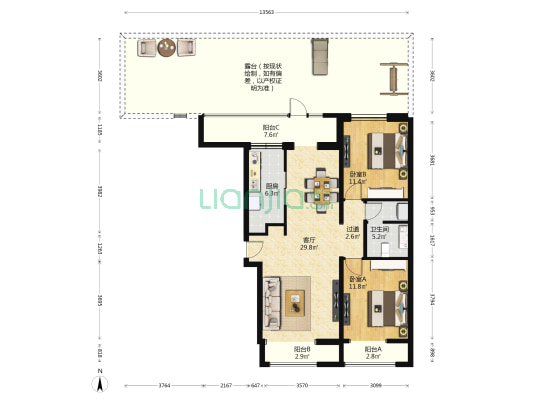 影人峰汇 2室1厅1卫 126平方