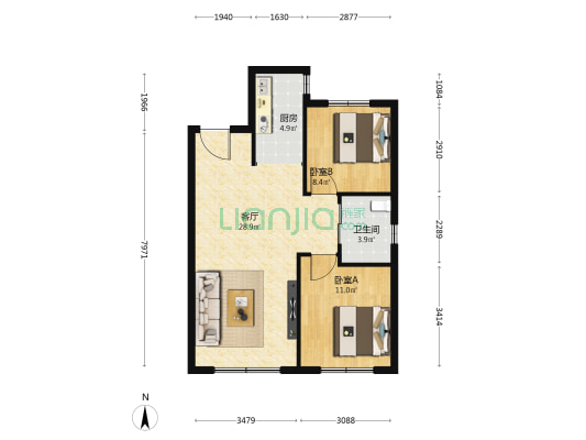 富禹金科繁梦里 2室1厅1卫 79平方