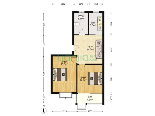 三星苑 2室1厅1卫 74平方