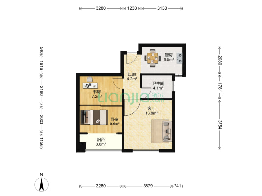 夏家边家园 2室1厅1卫 62平方