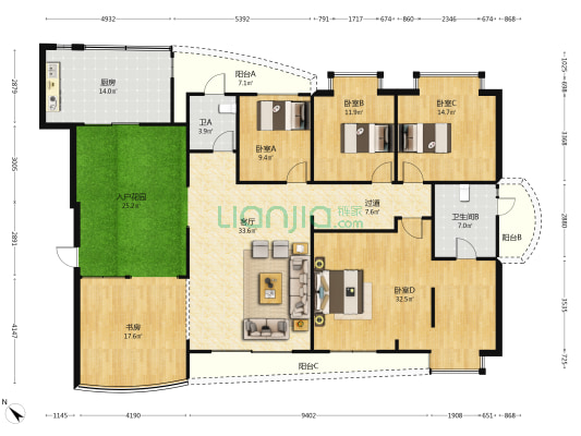 长鹰大厦 5室1厅2卫 204平方
