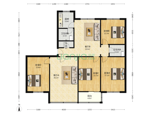 紫瑞街一巷21号 4室2厅3卫 149平方
