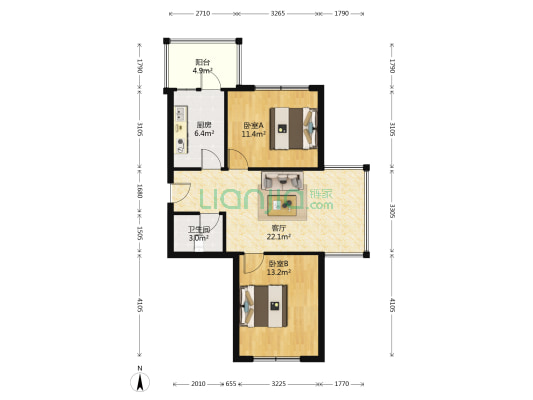 春江小区 2室1厅1卫 79平方