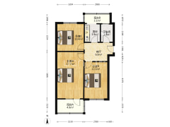 地质总局南院 3室1厅 南 北-涿州地质总局南院户型图