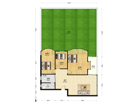 三兴路6号 3室1厅1卫 100平方