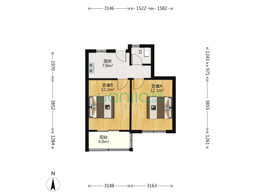 民生四村 2室0厅1卫 50平方