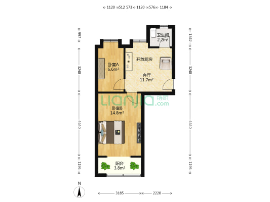 洪都三区 2室1厅1卫 46平方