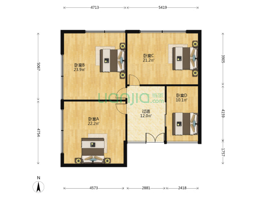 英龙展业大厦 4室0厅0卫 55平方