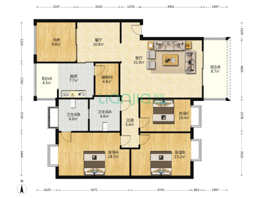 都江堰市集能燃气有限公司重建住宅楼工程 4室2厅2卫 150平方