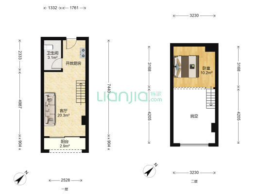 徽园商业城 1室1厅1卫 36平方