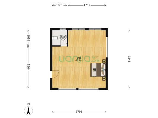 eden春山里 1室0厅1卫 70平方