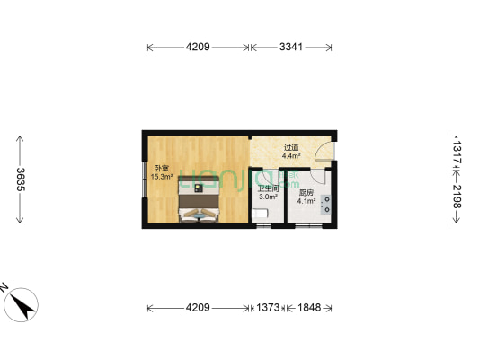 正美园 1室0厅1卫 41平方